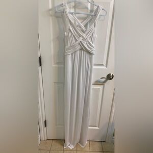 Motherhood Maternity White Layered Tie Back Maxi Dress Sleeveless Size Small